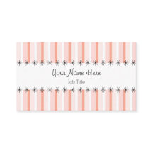 Coral Stripe business card stripe
