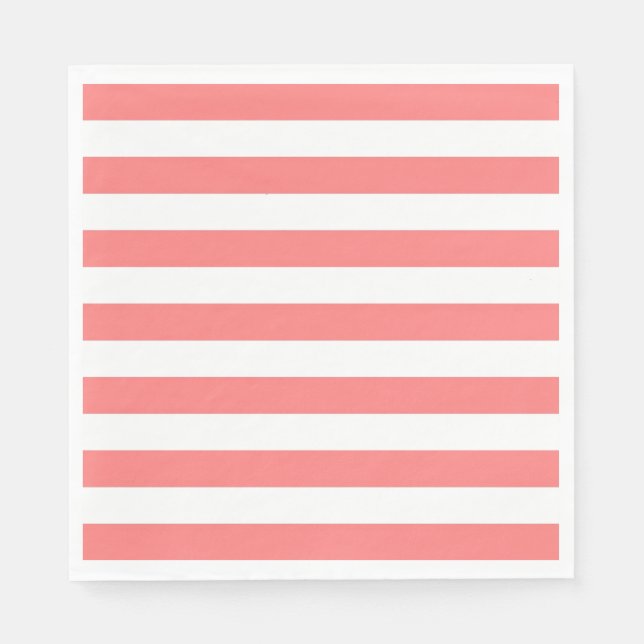 Coral Stripe Napkin (Front)