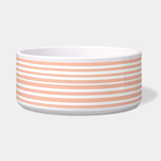 Coral Striped Pet Bowl