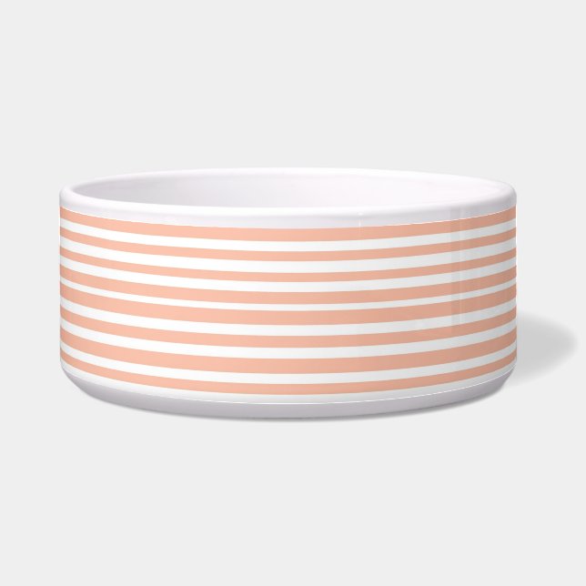 Coral Striped Pet Bowl (Front)