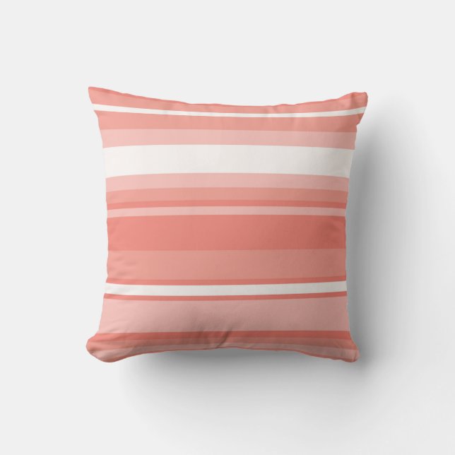 Coral stripes cushion (Front)