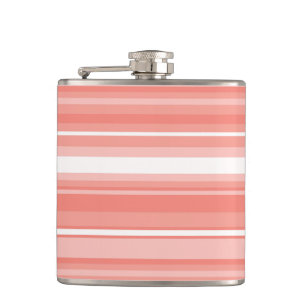 Coral stripes hip flask