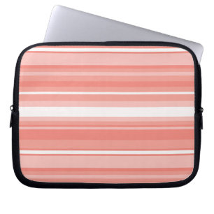 Coral stripes laptop sleeve