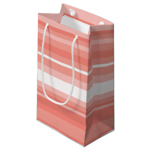 Coral stripes small gift bag