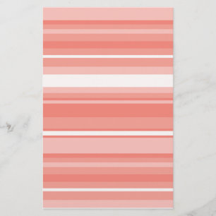 Coral stripes stationery