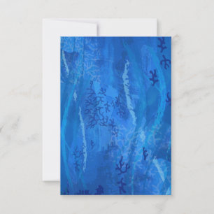 Coral SubMarine Pattern - Nature - Blue Colours Invitation