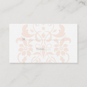 Coral Subtle Damask Wedding Place Cards