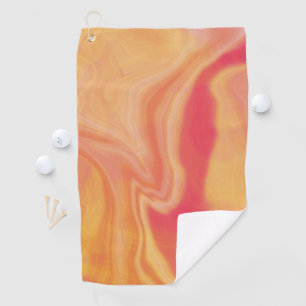 Coral Sunset Marble Golf Towel