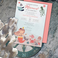 Coral Sweet Little Mermaid Sea Girl Baby Sprinkle
