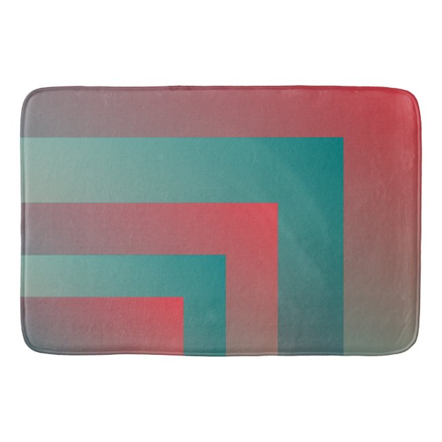 coral teal shades bath mat (Front)
