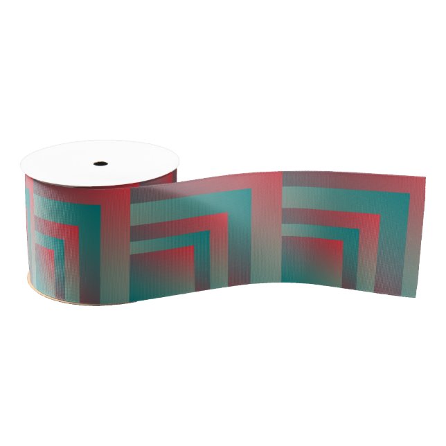coral teal shades grosgrain ribbon (Spool)