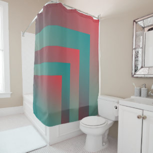 coral teal shades shower curtain