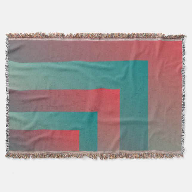 coral teal shades throw blanket (Front)
