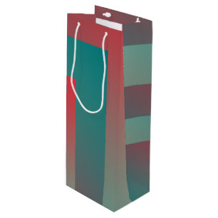 coral teal shades wine gift bag