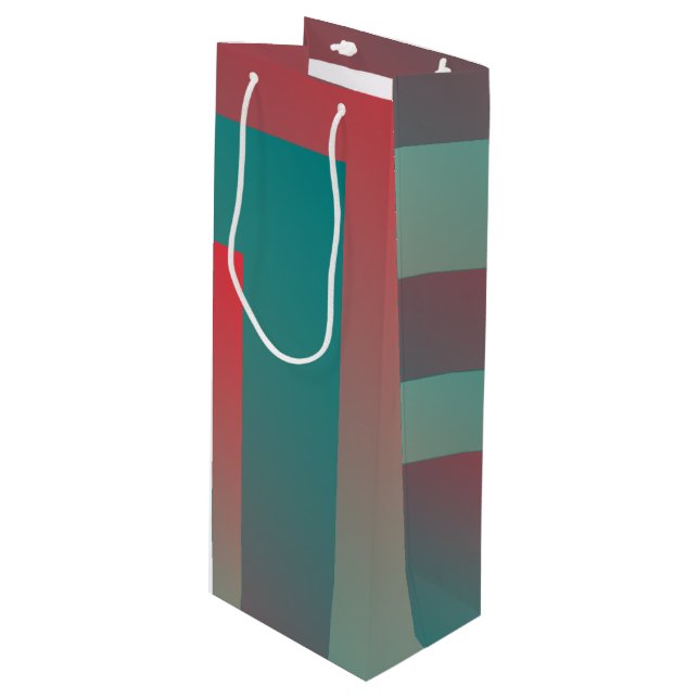 coral teal shades wine gift bag (Front Angled)
