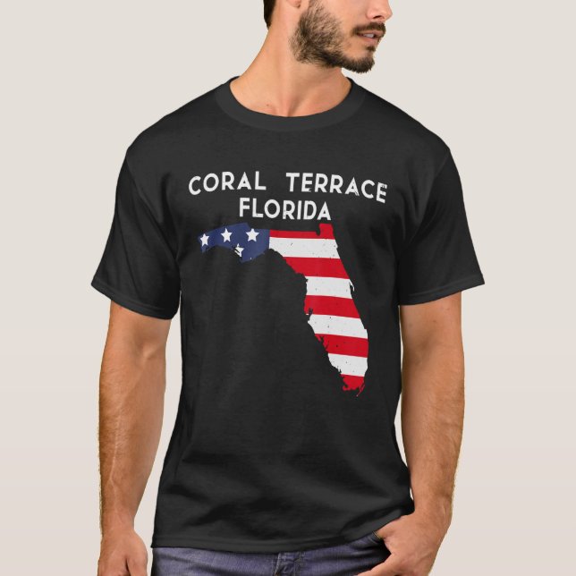 Coral Terrace Florida USA State America Travel Flo T-Shirt (Front)