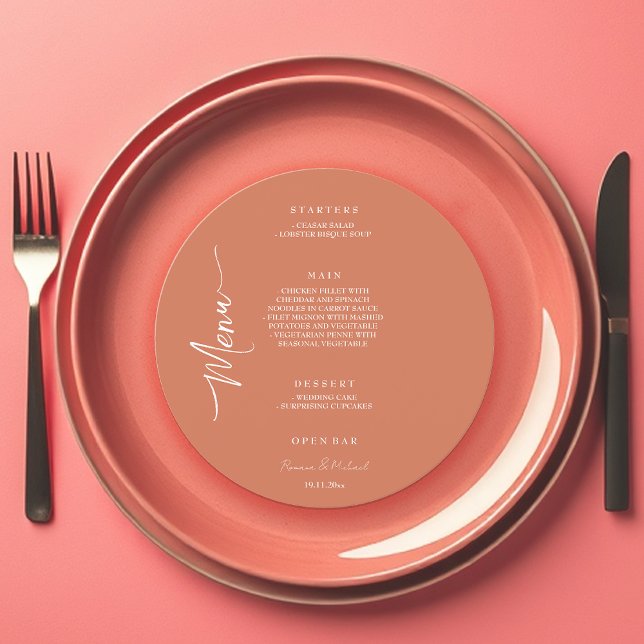 Coral Terracotta Elegant Menu (Creator Uploaded)