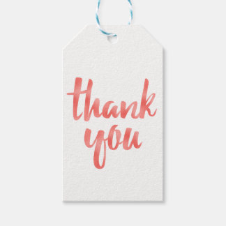 Coral thank you favour tags, foil, vertical gift tags