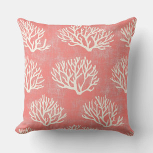 Coral Throw Pillow   Beach Throw Pillows