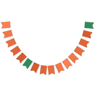 Coral to Sea Green Gradient Tropical Ocean Theme Bunting