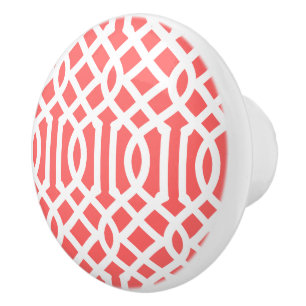 Coral Trellis Ceramic Knob