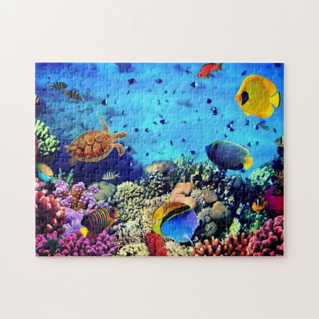 Coral, turtle, and fish puzzle (Horizontal)