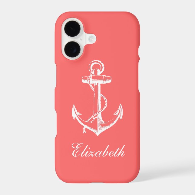 Coral Vintage Anchor Monogram (Back)