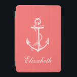 Coral Vintage Anchor Monogram iPad Mini Cover<br><div class="desc">Set sail in style with this nautical vintage anchor iPad case, featuring a timeless maritime design perfect for ocean lovers and seafarers. Personalise it with your name or monogram initials for a custom touch! The classic anchor motif, paired with a rustic, vintage aesthetic, makes this case both stylish and functional....</div>