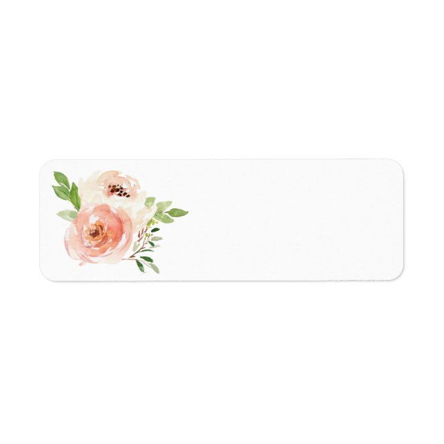 Coral Watercolor Floral Spring Wedding (Front)