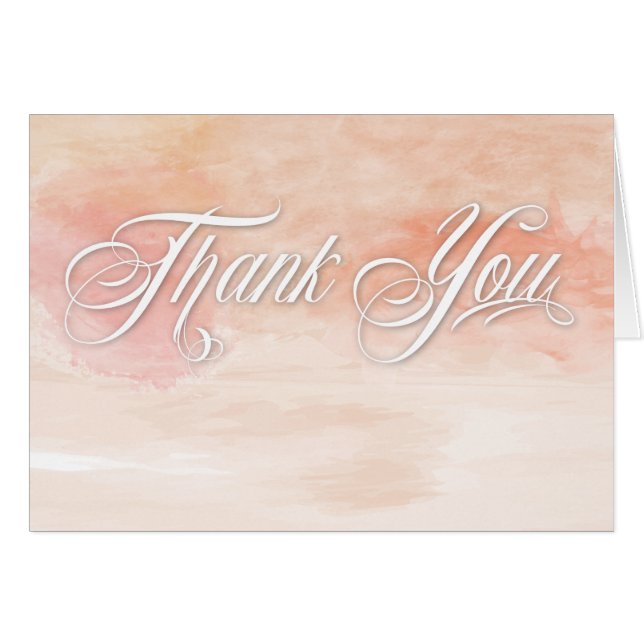 CORAL WATERCOLOR MODERN WEDDING (Front Horizontal)