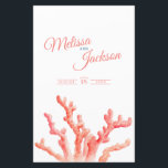Coral watercolor wedding guest information sheet<br><div class="desc">Pretty hand painting watercolor coral wedding guest information sheet. Beautiful wedding information leaflet ideal for a beach, ocean or coral themed wedding to help your guest understand how to reach your wedding destination and see the schedule, accommodation information and social media hashtag details of the wedding day. Personalise with your...</div>