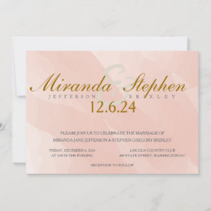 Coral Watercolor Wedding Invitation