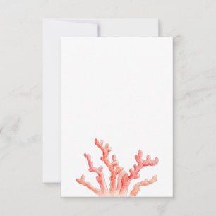 Coral watercolor wedding one sided art