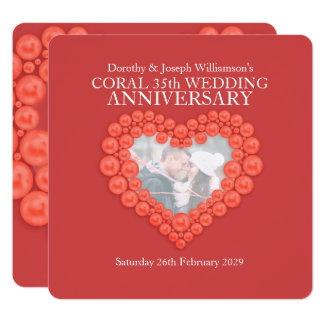  Coral  Anniversary  Cards  Invitations Zazzle co uk