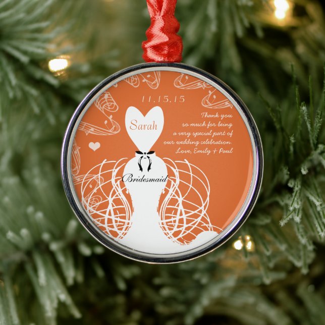 Coral Wedding Gown Bridesmaid-You Choose Colour Metal Tree Decoration (Tree)