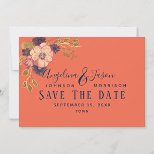 Coral Wedding Save The Date