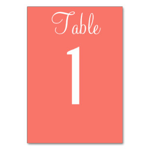 Coral Wedding Table No. Cards