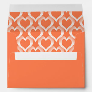 Coral White Hearts Pattern Envelope