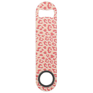 Coral White Leopard Print