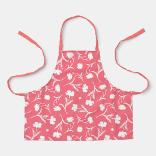 Coral & White Liberty Floral Pattern Cute Girly Apron
