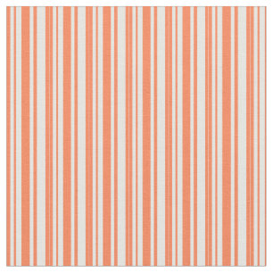 Coral & White Lines Fabric
