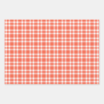 Coral White Plaid Pattern