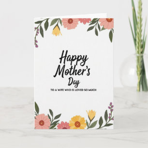 Coral Wife Mothers Day Card