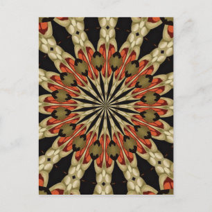 Coral With Coffee and Cream Mandala Postcard