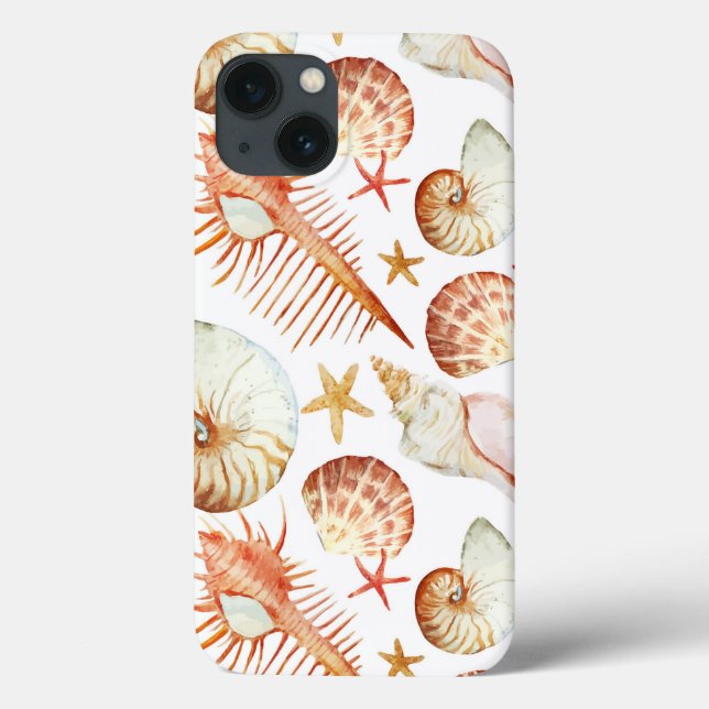 Coral With Shells And Crabs Pattern Case-Mate iPhone Case (Back)
