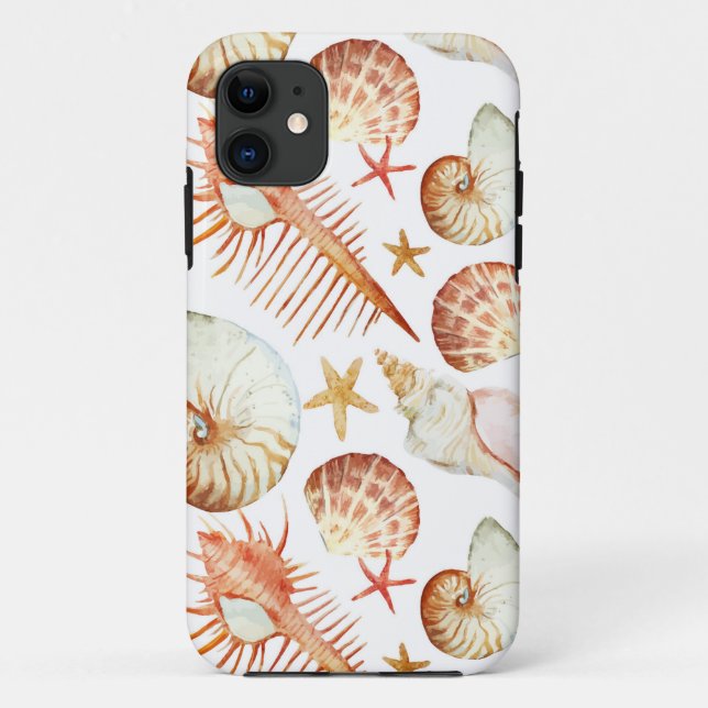 Coral With Shells And Crabs Pattern Case-Mate iPhone Case (Back)