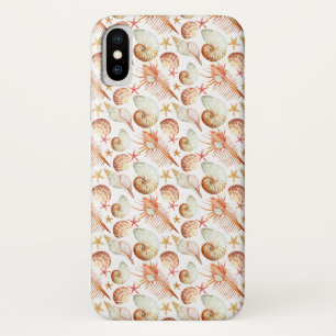 Coral With Shells And Crabs Pattern iPhone X Case