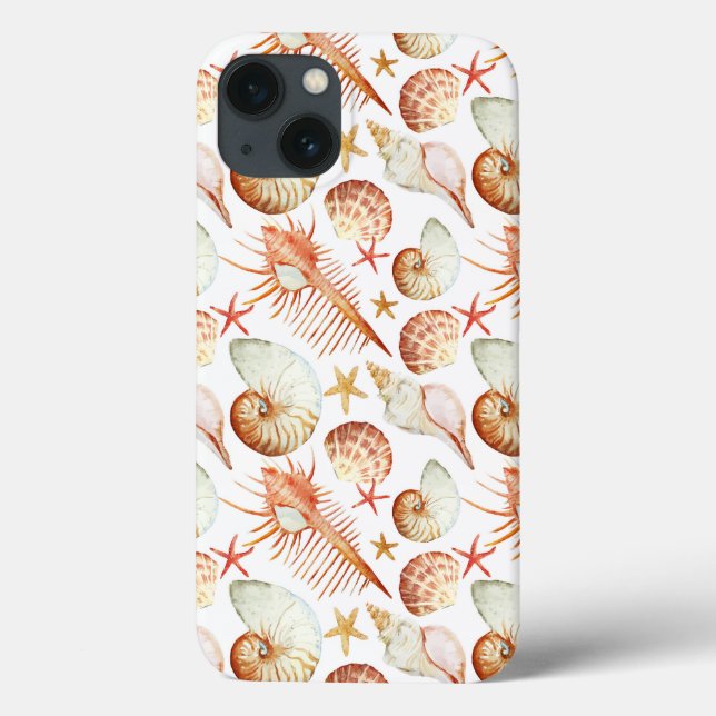 Coral With Shells And Crabs Pattern Case-Mate iPhone Case (Back)