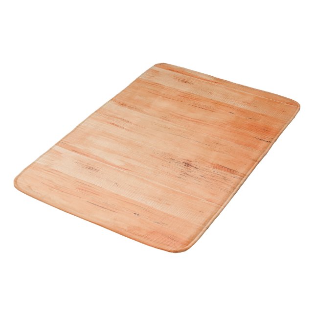 Coral wood texture stripes bath mat (Angled)