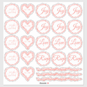 Coral Woodsy Wedding Assortment 1 Die Cut Vinyl
